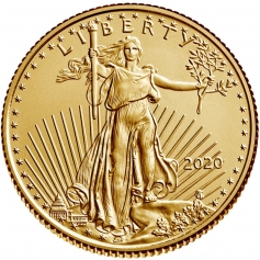 Золотая монета "Американский Орел" Amerikan Gold Eagle 1/4 унции 10 долларов